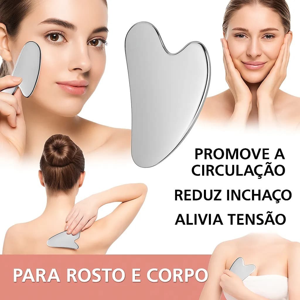 1 Gua Sha Inox Inoxidável Para Limpeza De Folículo Capilar Raspador De Cravo Gua Sha Massageador Cuidados Com a Pele