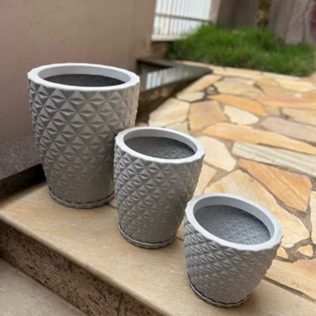 Vaso coluna diamante N1 N2 +vaso bojo todos acompanham prato coletor