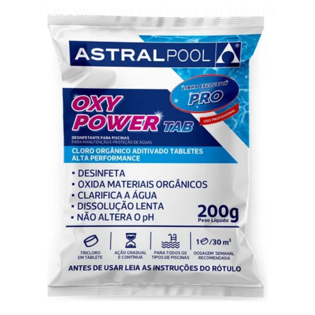 1 Pastilha Tablete de Cloro Para Limpeza de Piscina 5 em 1 - 200g Astral Pool