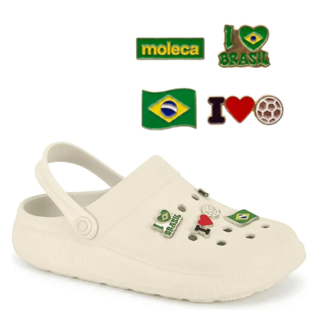 Babuche Feminino Moleca Clog Confortável Leve Calce Fácil Casual Dia a Dia Torcida