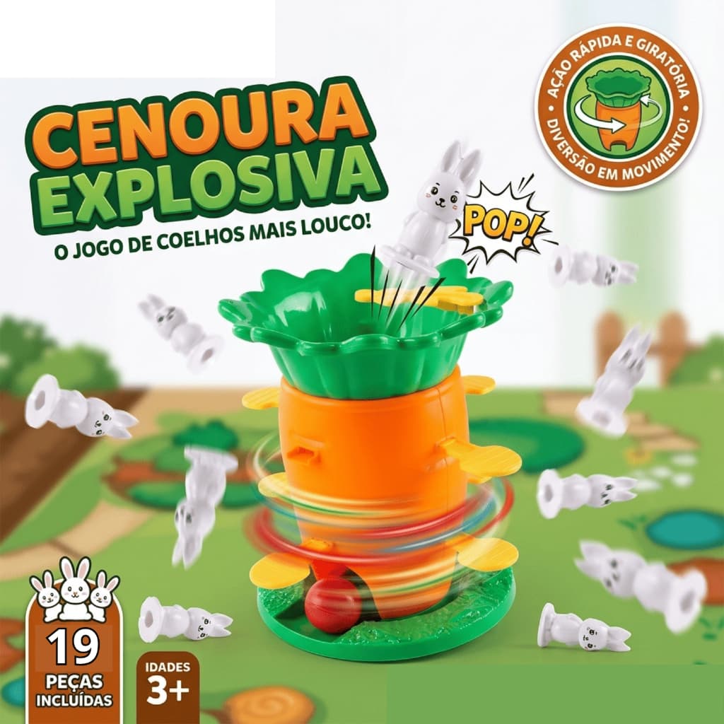 Jogo Interativo Educativo Pedagógico Pula coelho Brinquedo Infantil