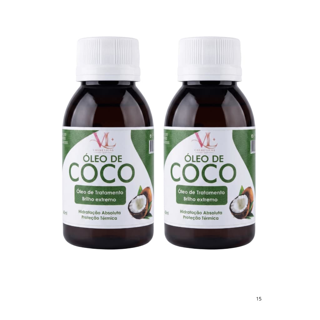 Kit 02 Óleo de Coco 60ml VL Super Hidratação Nutrição Fonte de Vitaminas.