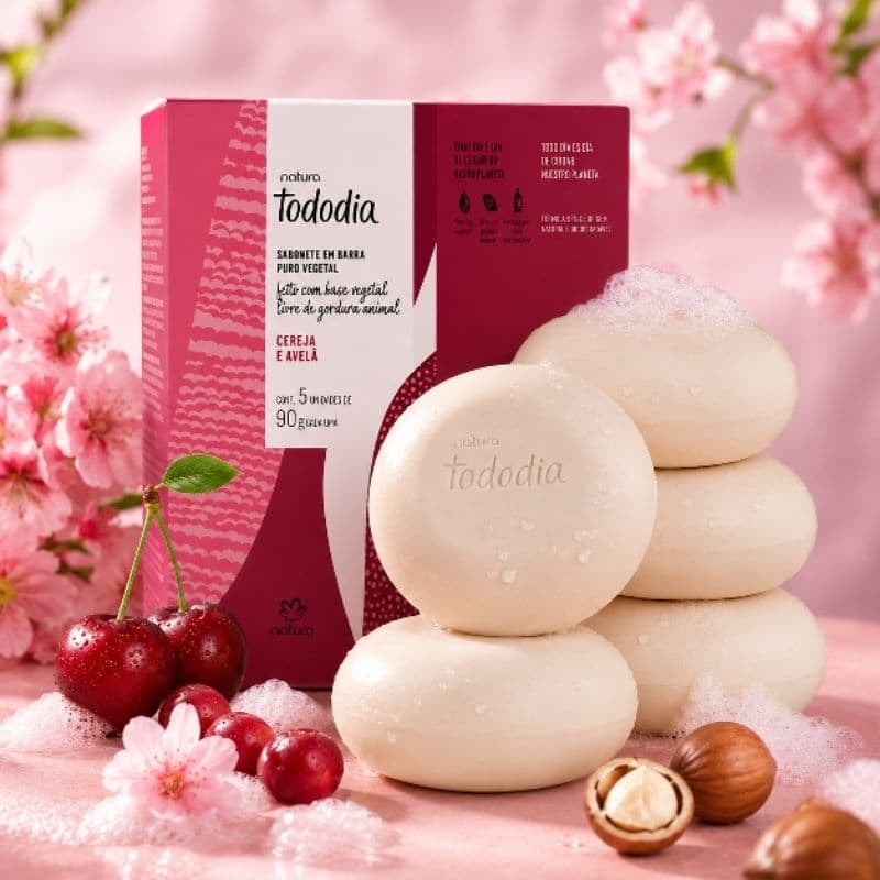 Caixa Sabonete 5 unidades de 90g cada  - Tododia - fragancias - sabonete cremoso - original