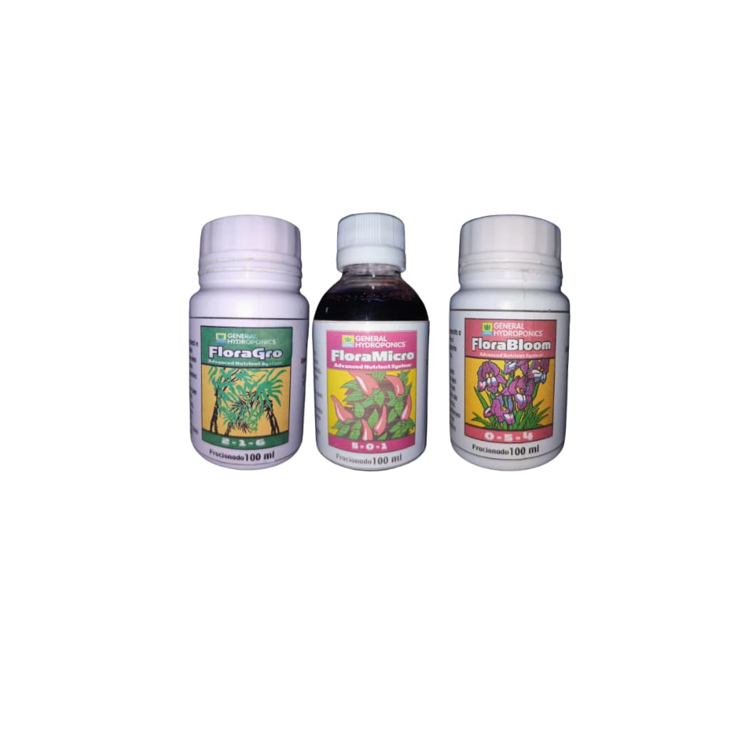 Kit Fert Floragro FloraMicro FloraBloom 100ml Vegetativo e Floração Flora Gro Micro Bloom Todas as Fases do Cultivo
