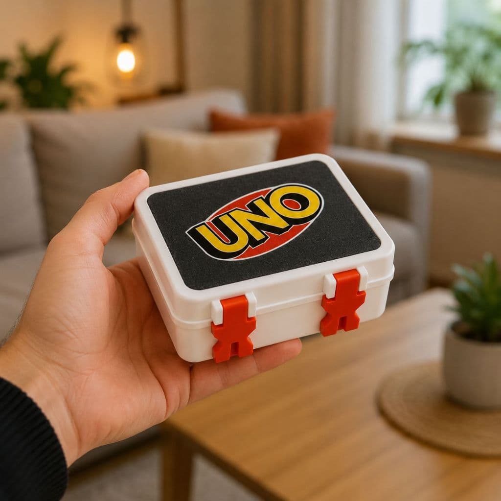 Caixa Uno Baralho Box Organizador Porta Cartas Protetor Estojo Jogo Uno