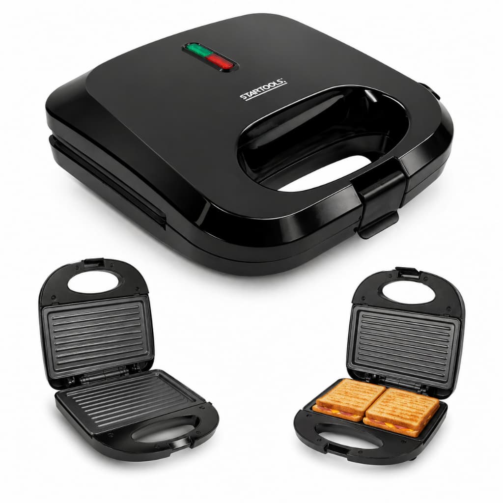 Sanduicheira Elétrica Grill 2 em 1 750W Faz Sanduíches  Grelhados Rápida, Prática e Fácil de Limpar