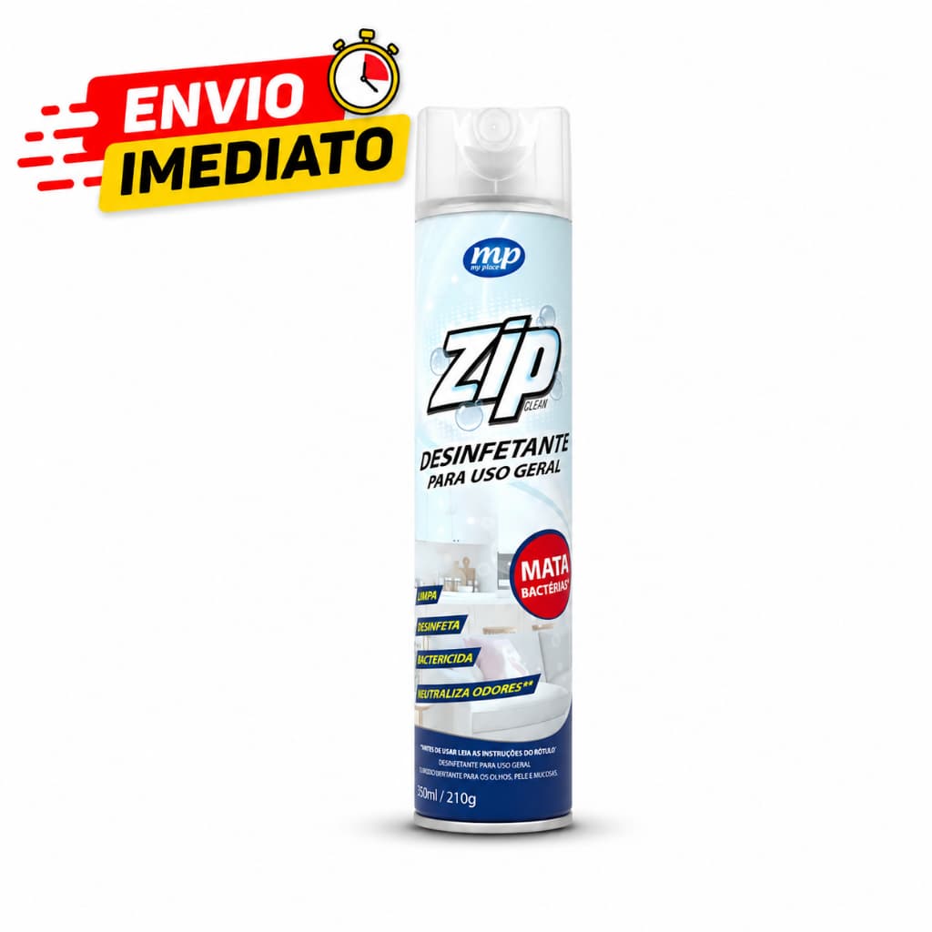 Desinfetante Spray 350ml Zip – Elimina 99,9% das Bactérias