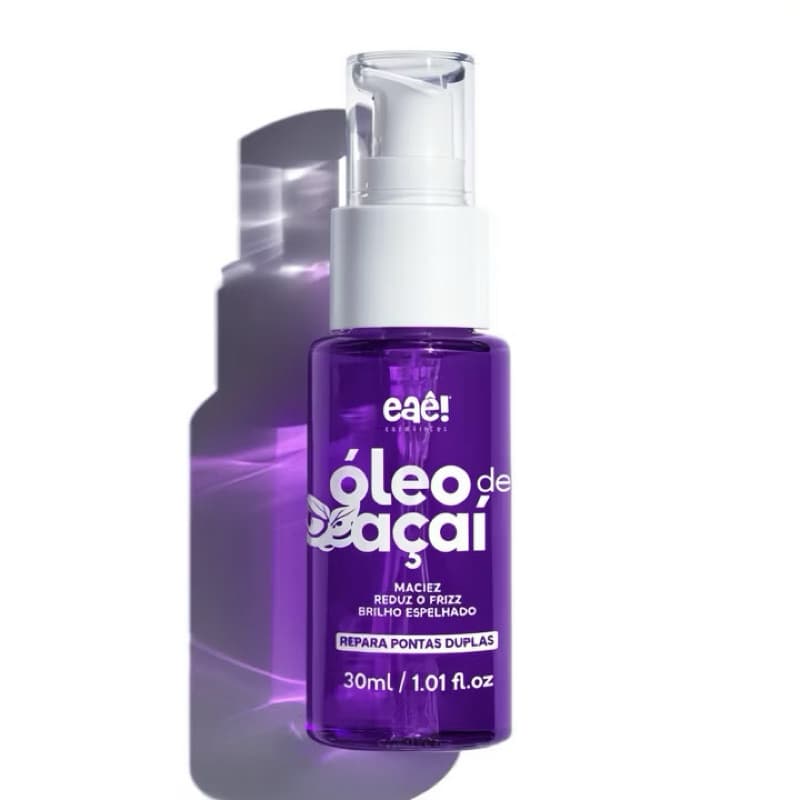 Óleo Capilar  Reparador De Pontas Áçaí 30ml Eaê! Cosméticos Brilho Leveza Proteção Óleo Reparador Mais Cheiroso