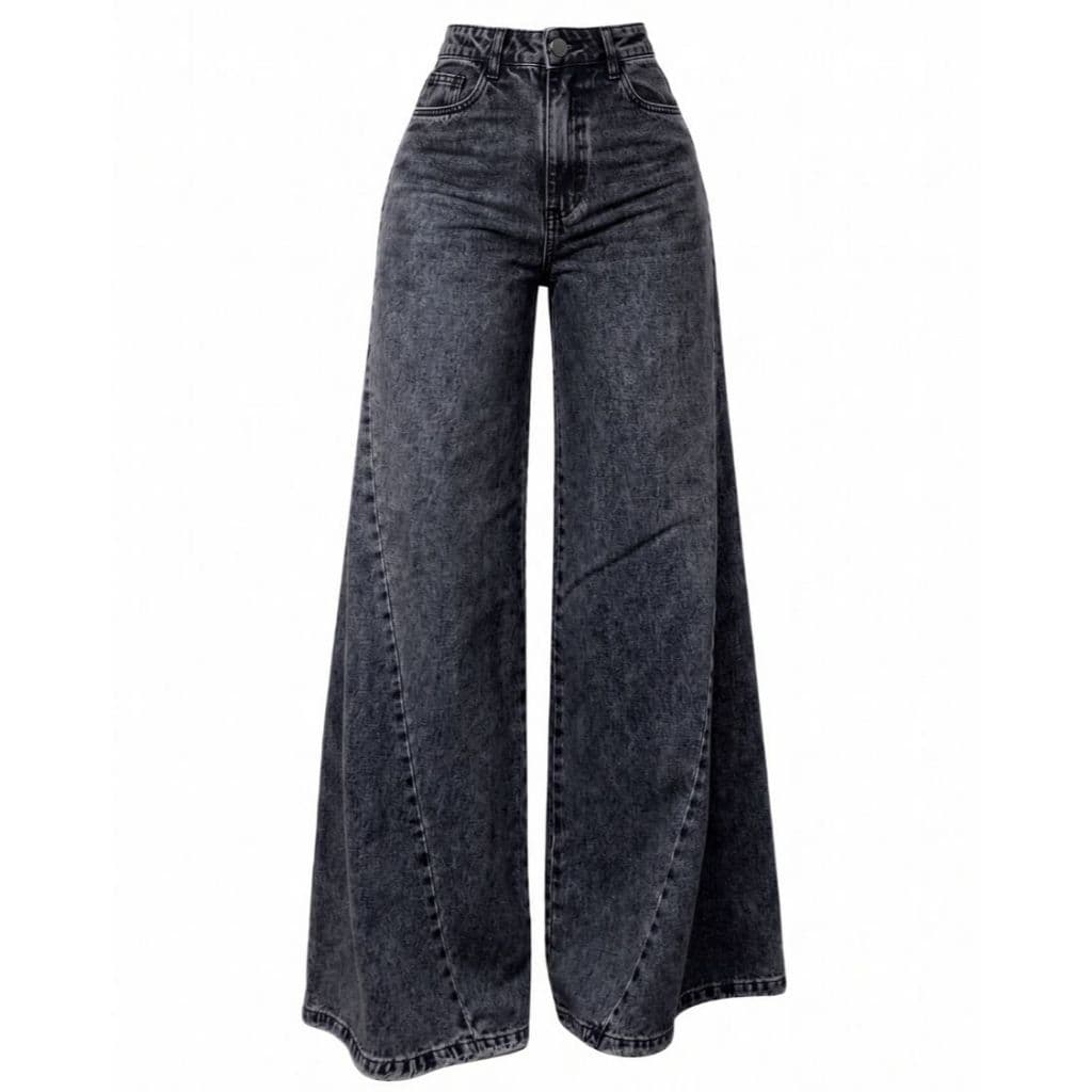 Calça Max Flare Eloísa Marmorizada Super Flare Elegante Estilo Wide Leg