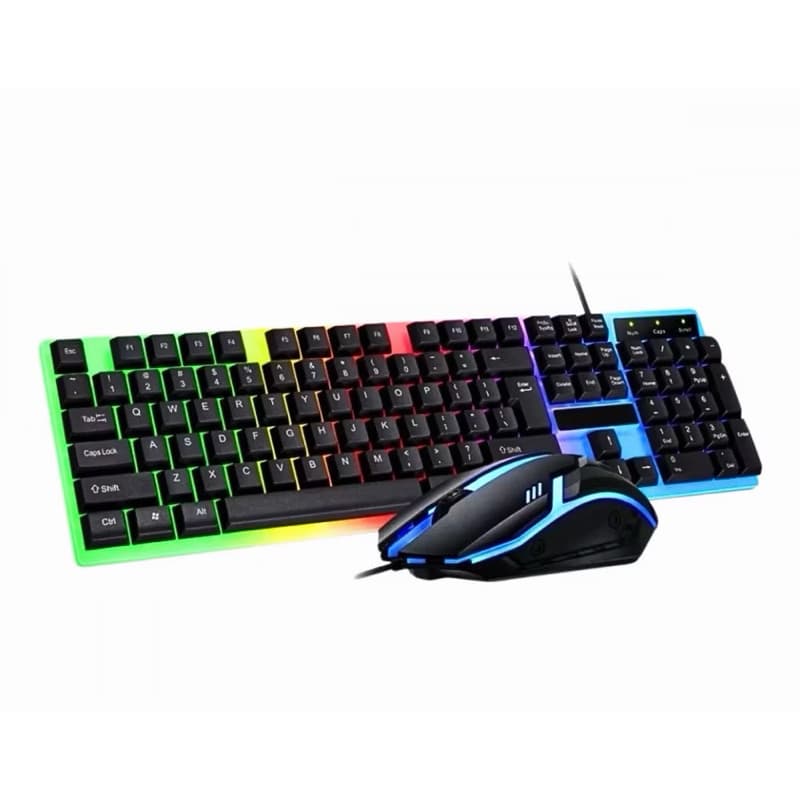 Kit Gamer Kapbom KA-5880: Teclado Semi-Mecânico + Mouse Óptico RGB (Efeito Rainbow) com caixa.