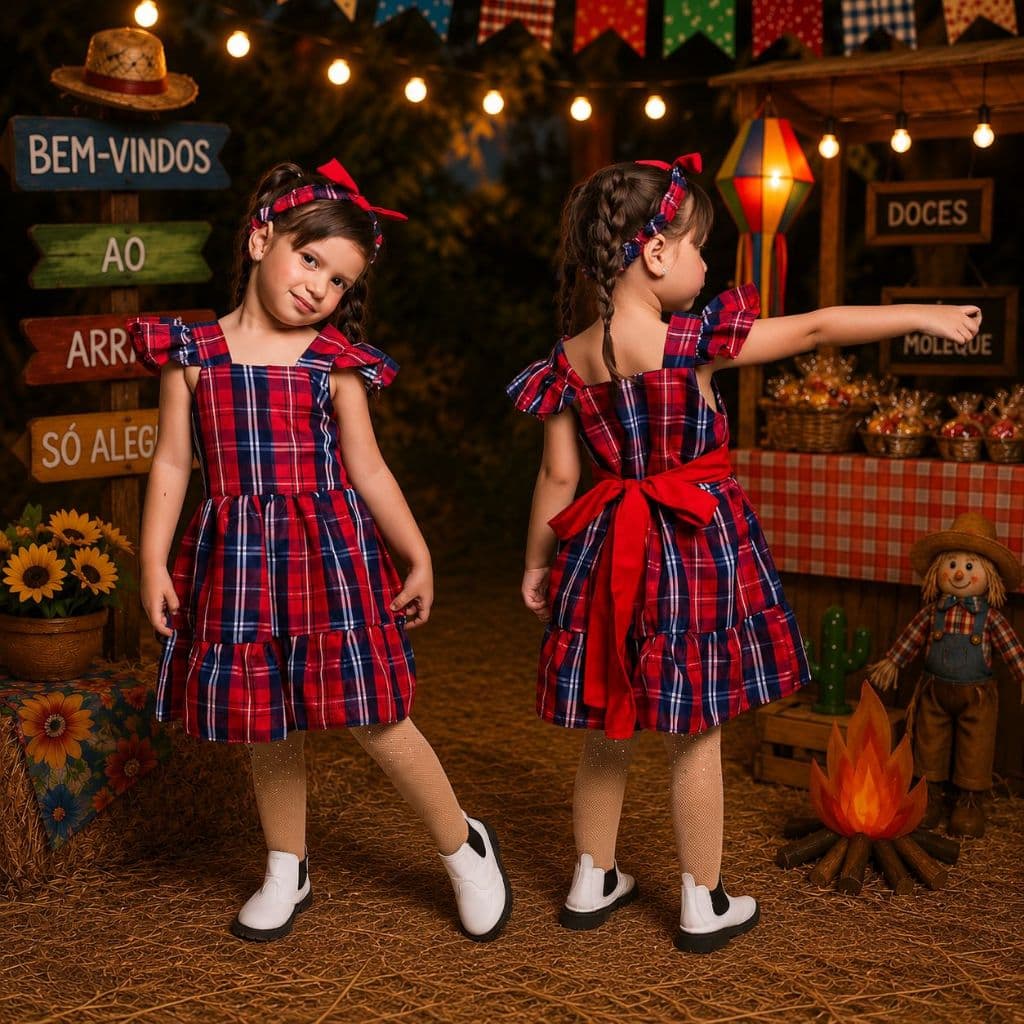 Vestido Festa Junina Infantil  2 Anos 3 Anos 4 Anos