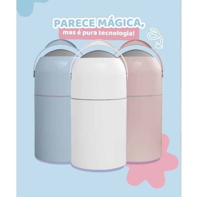Lixeiro AntiOdor  3em1 quarto fralda enxoval baby mel original 10 litros
