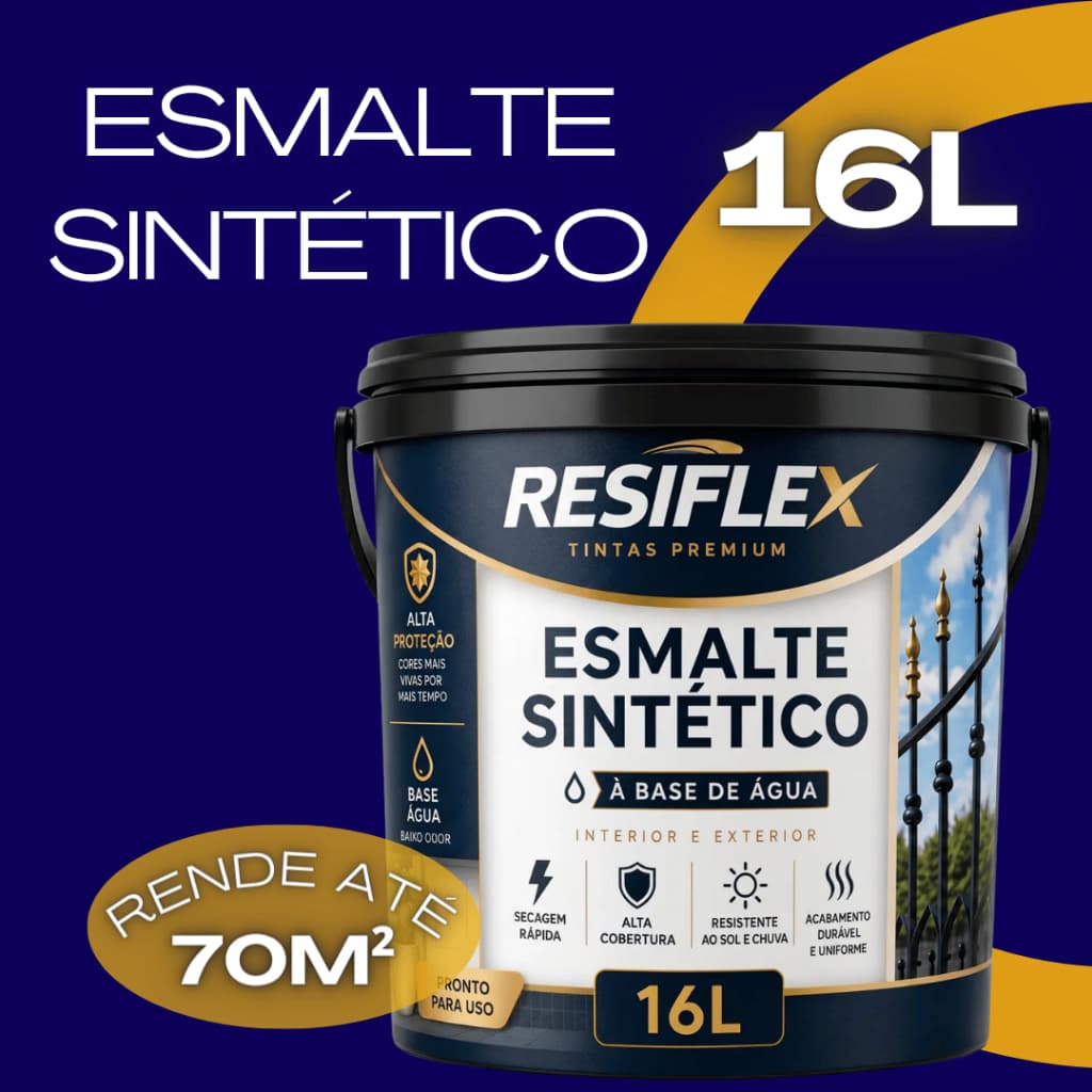 Tinta Esmalte Sintético 16L À Base De Água Para Renovar Portas Portões Janelas e Grades