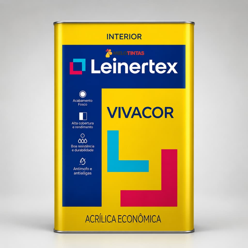 Tinta Acrílica Leinertex Vivacor 18L Acabamento Fosco Interior Alta Cobertura Maior Rendimento