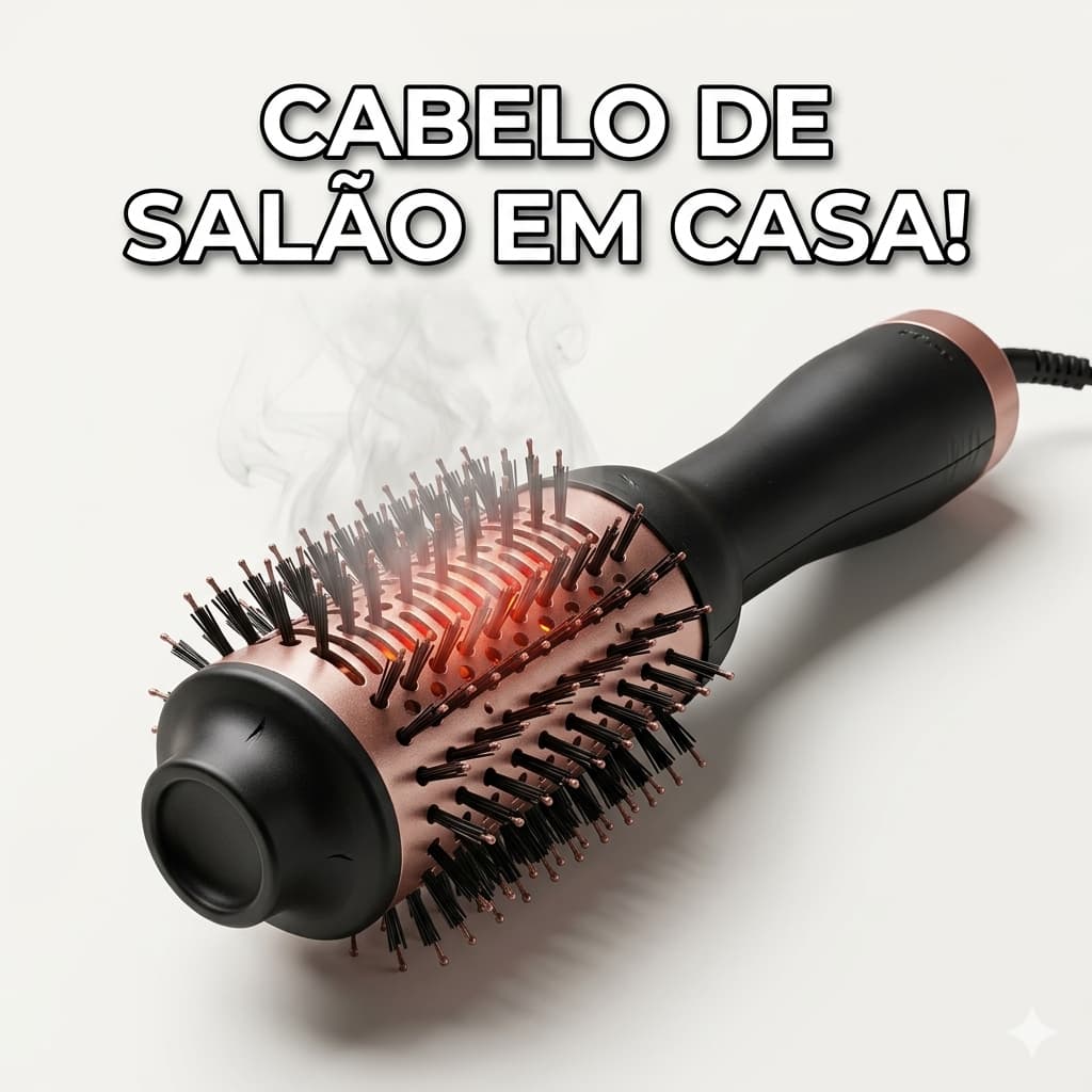 Escova Modeladora Cabelo Secagem Profissional Bivolt Potente 1300W Definição Brilho liso perfeito anti-frizz