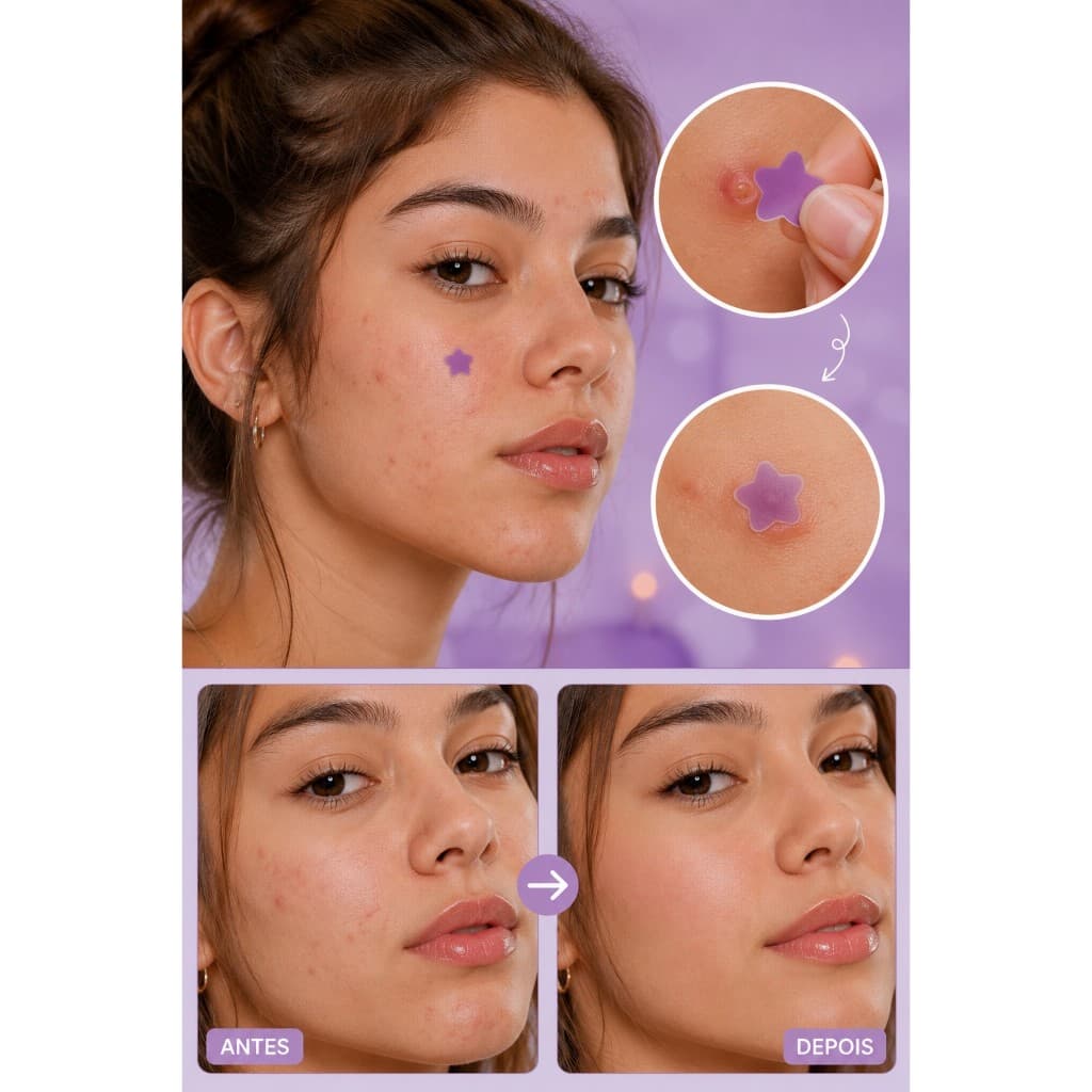 Kit 2 Cartelas Adesivo Secativo Antiacne Hidrocolóide Formatos Divertidos Acne Patch