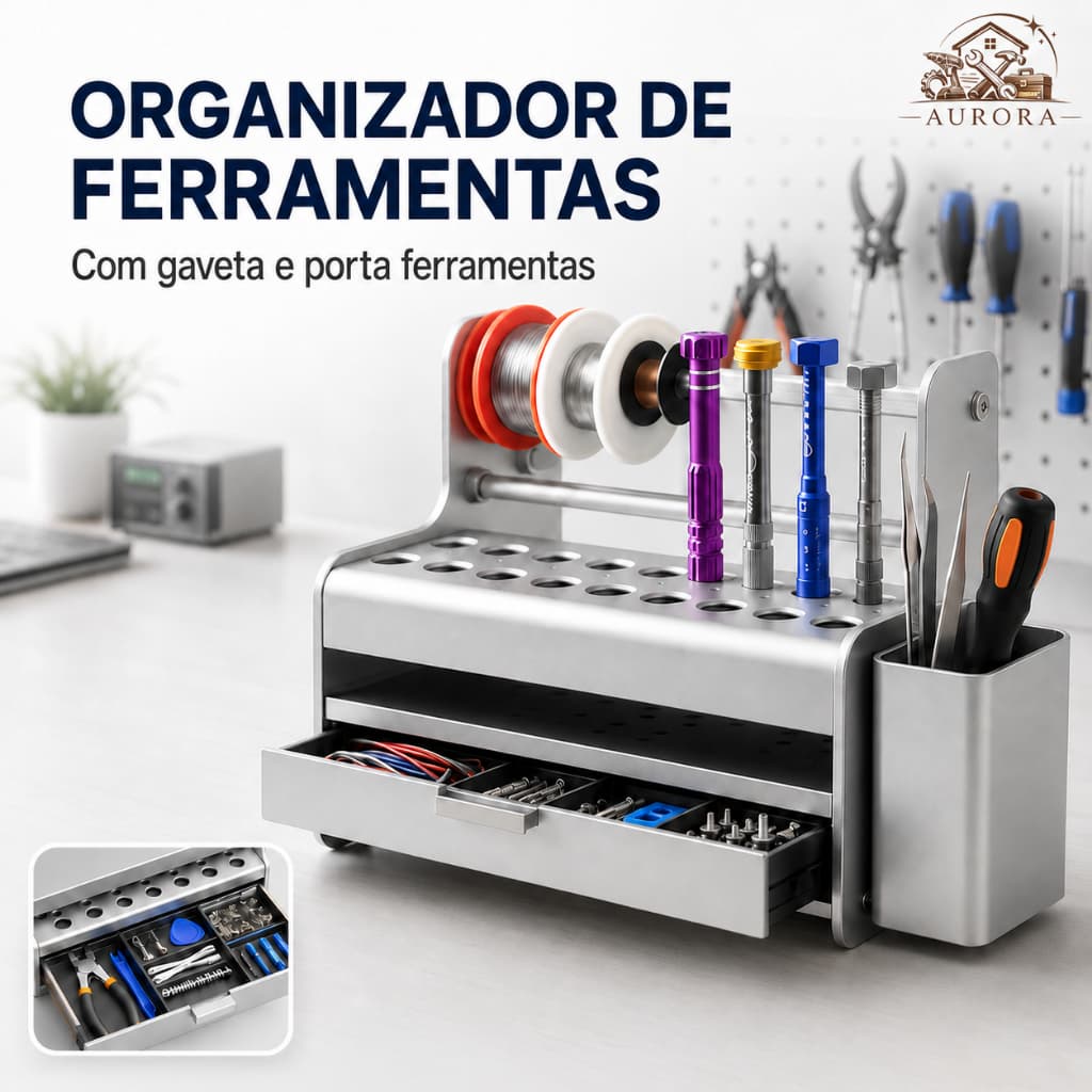 Organizador de Bancada Ferramentas Assistência Técnica Celular Porta Parafusos