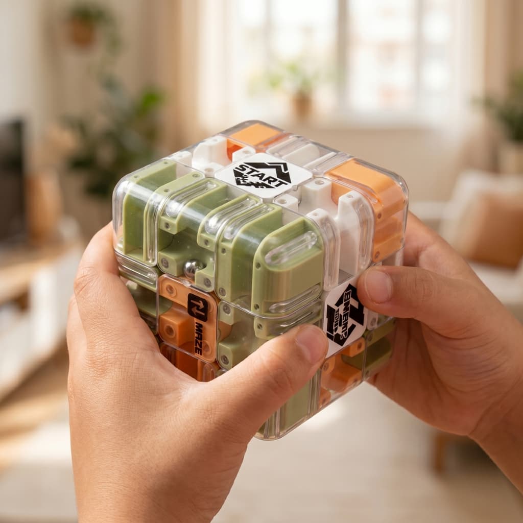 Brinquedos De Menino Cubo Labirinto 3D 2 em 1 Cubo Mágico 9cm Brinquedo Educativo Quebra Cabeça Anti Estresse Desenvolve