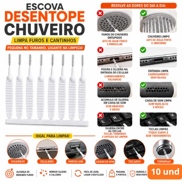 Escova Limpa Chuveiro  Chuveirinho Celular escolha seu kit