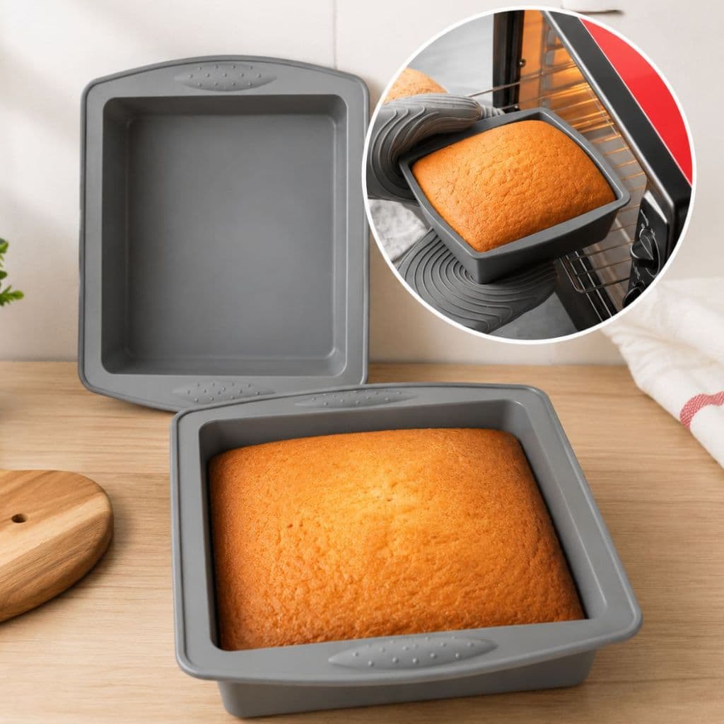 Forma De Silicone Forno Airfryer Fritadeira Elétrica 6-12L Quadrada 26x24cm Gigante Bolos Tortas