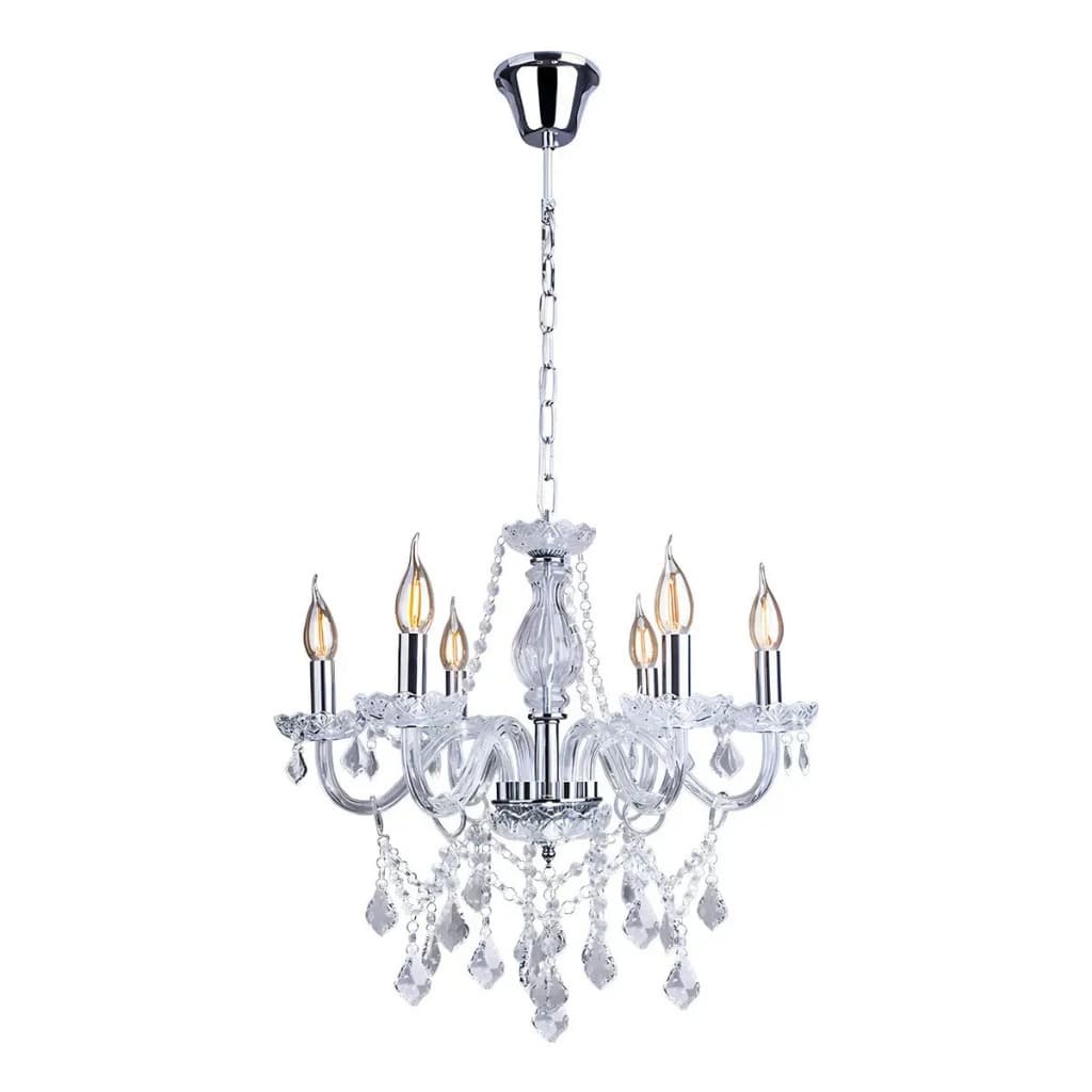 Lustre Clássico Cristal Sala Candelabro France Nice 6 Braços