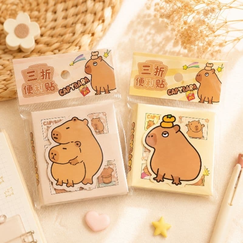Bloco Adesivo Capivara Post-it Fofo 3 Blocos 20 Folhas Cada 58x62mm