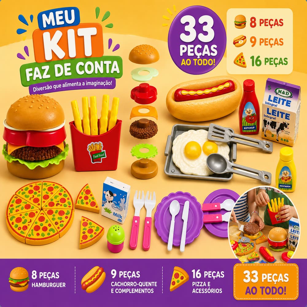 Brinquedos Menino Menina Kit Comidinha Brinquedo Cortar Cozinha Infantil Comidinhas