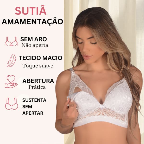 Sutiã Amamentação Conforto Maternidade Pós-Parto para Mamães