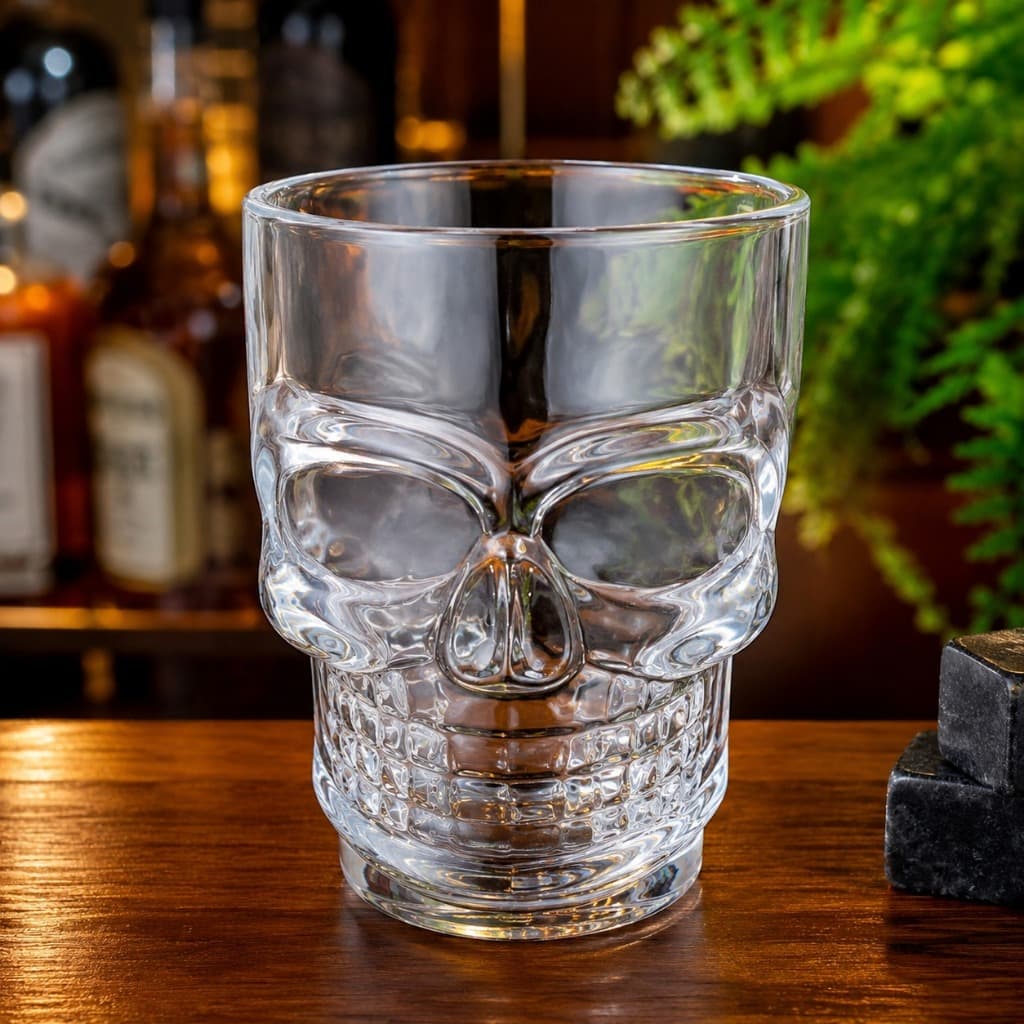 🔥 Copo Caveira de Vidro Premium | Design Exclusivo para Drinks e Whisky