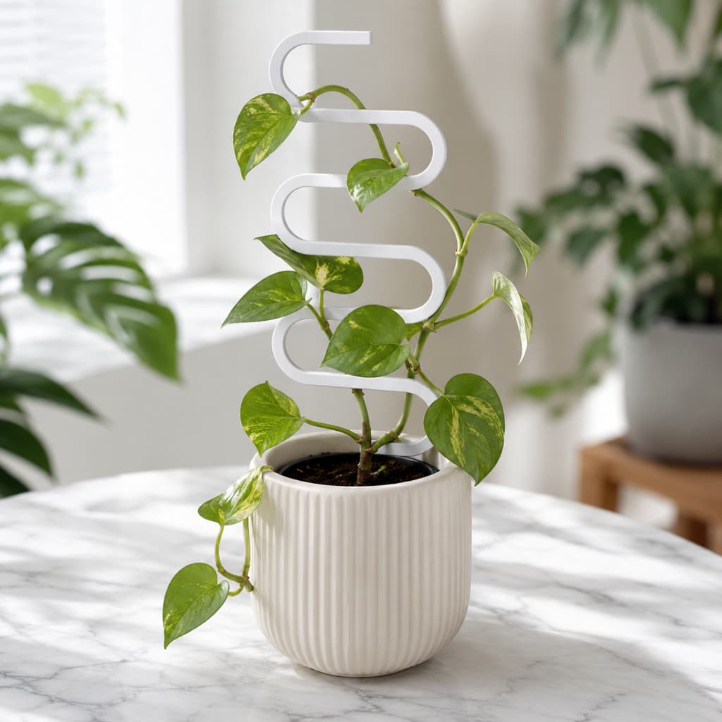 Suporte Guia Para Plantas Trepadeiras Tutor Decorativo Para Vaso Branco Preto Marrom