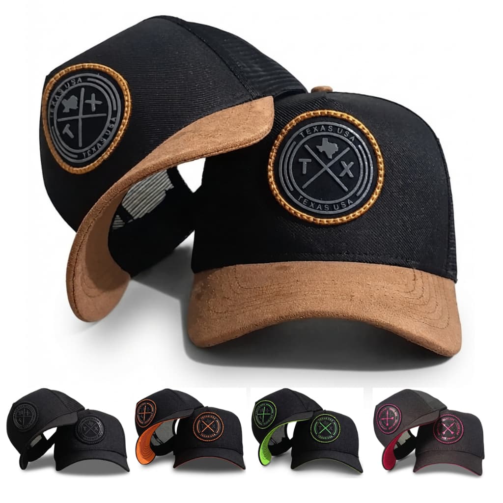 Boné Preto Texas original premium Chapéu all black tela estilo Trucker telinha Country envio rápido