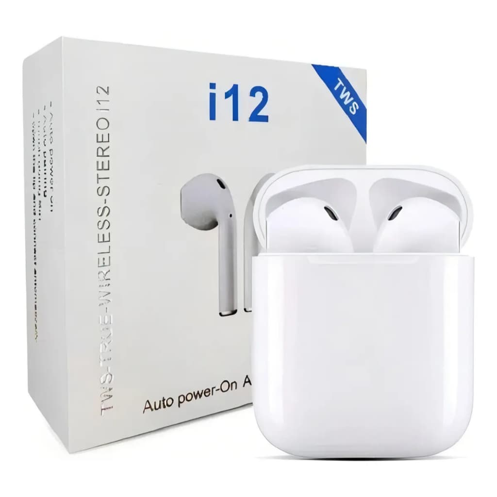 Fone Bluetooth I12 TWS com Controle Touch e Case Carregadora – Branco – Compatível com iPhone e Android