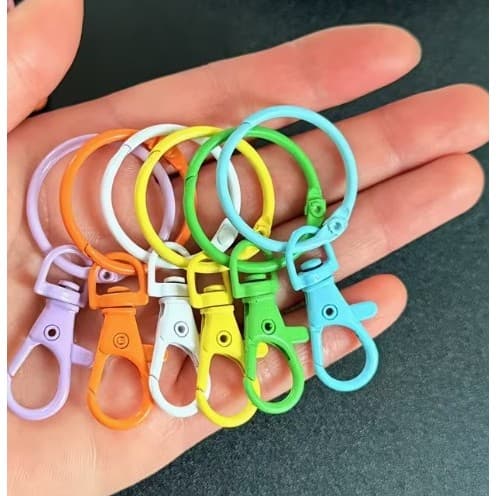 Chaveiro Colorido Argola De Click E Mosquetão Unitário