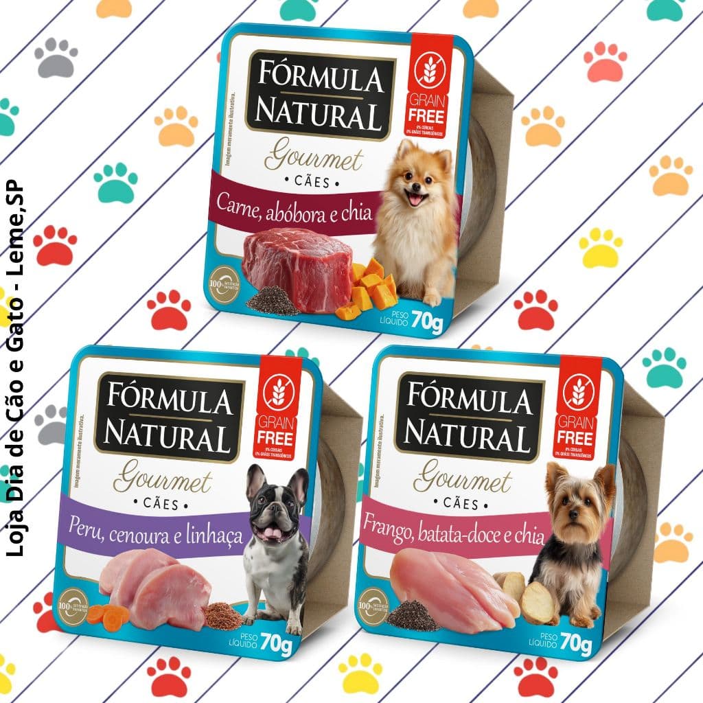 Fórmula Natural Fresh Meat Gourmet Cães 70g - sabores frango,peru e carne comida umida super premium