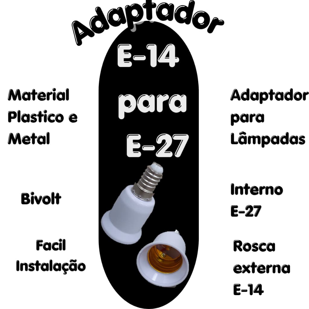 ADAPTADOR P/ LAMPADA E-27 P/ E-14