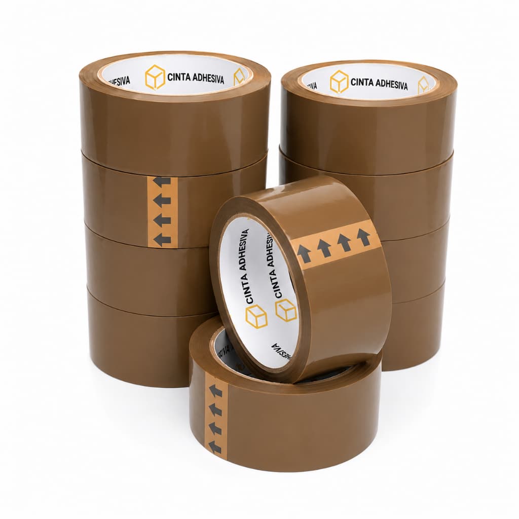 Kit com 10 Rolos Fita Adesiva Marrom 45x100m para Embalagem e Papelaria