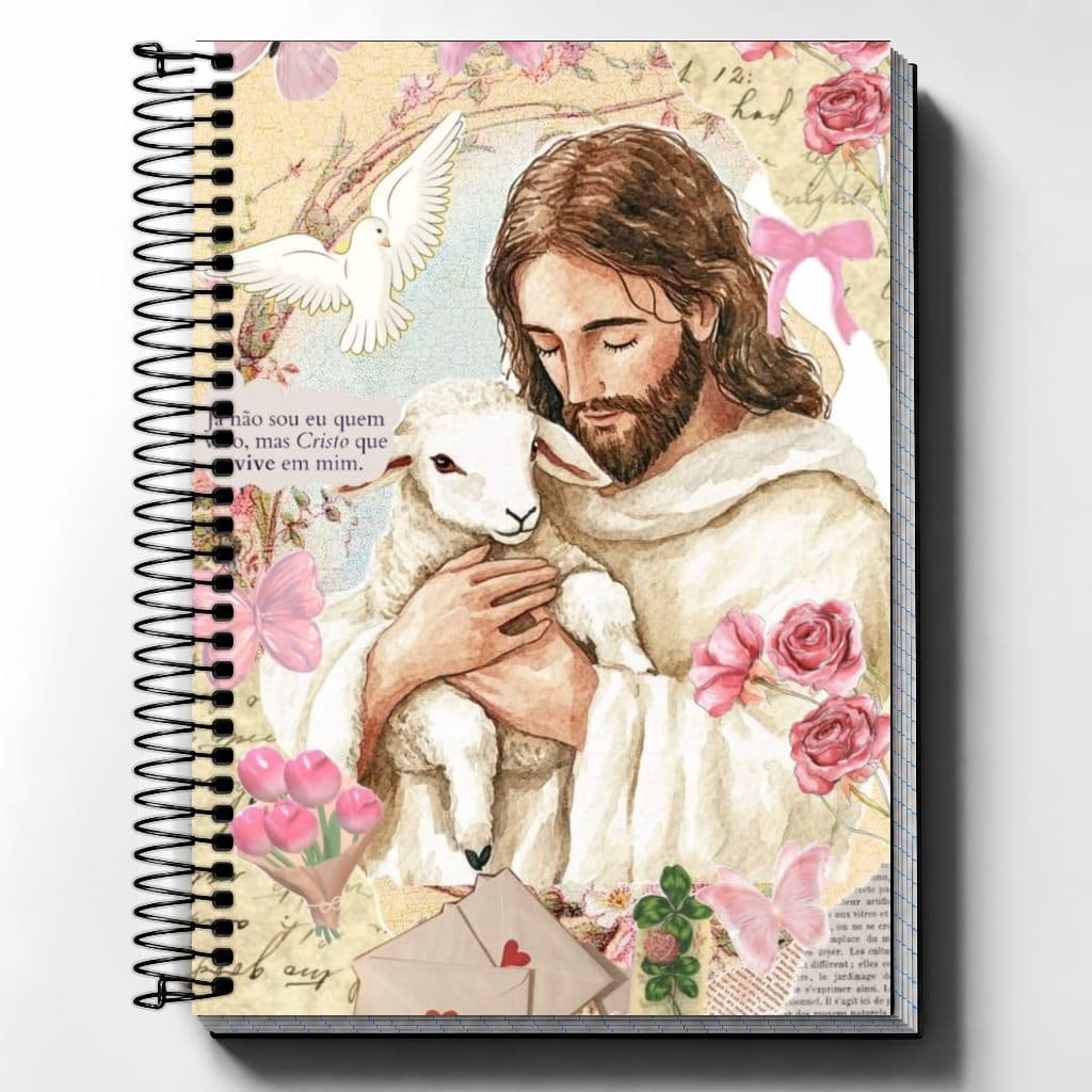 Caderno Escolar Universitário Jesus cristo - biblia frases Capa Dura Personalizado 01 a 20 Matérias