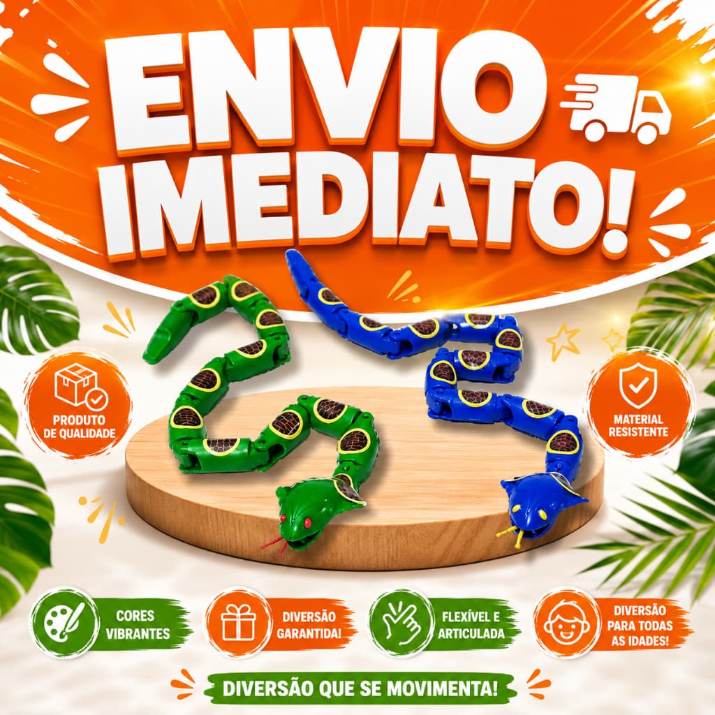 Cobrinha de Plástico Cobras Articuladas Malucas Festa Junina Lembrancinhas Prenda Aniversários