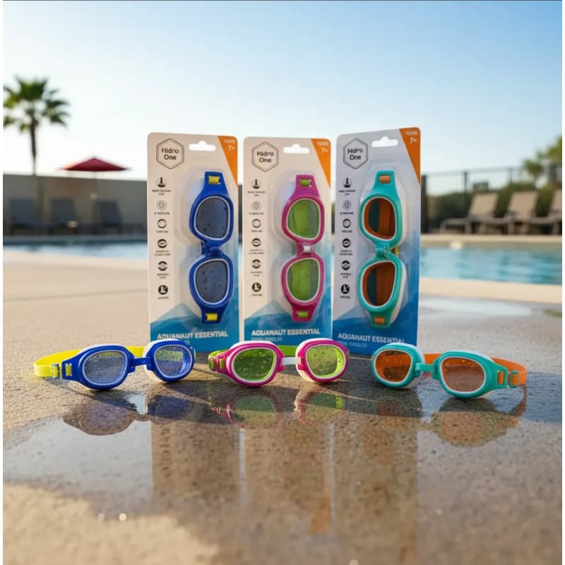 Óculos de Natação Infantil 7+ Silicone Ajustável Proteção UV Piscina Praia Verão