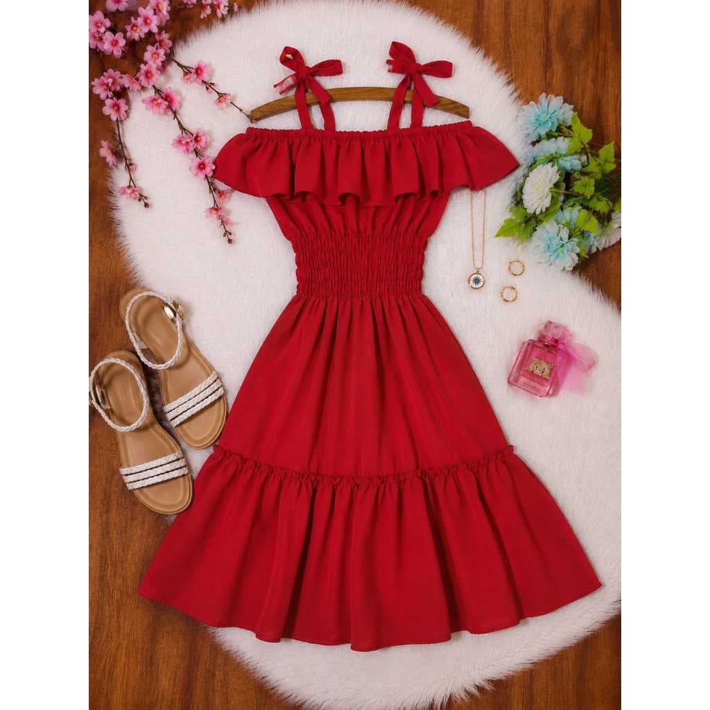 Vestido Juvenil Midi com Alcinha