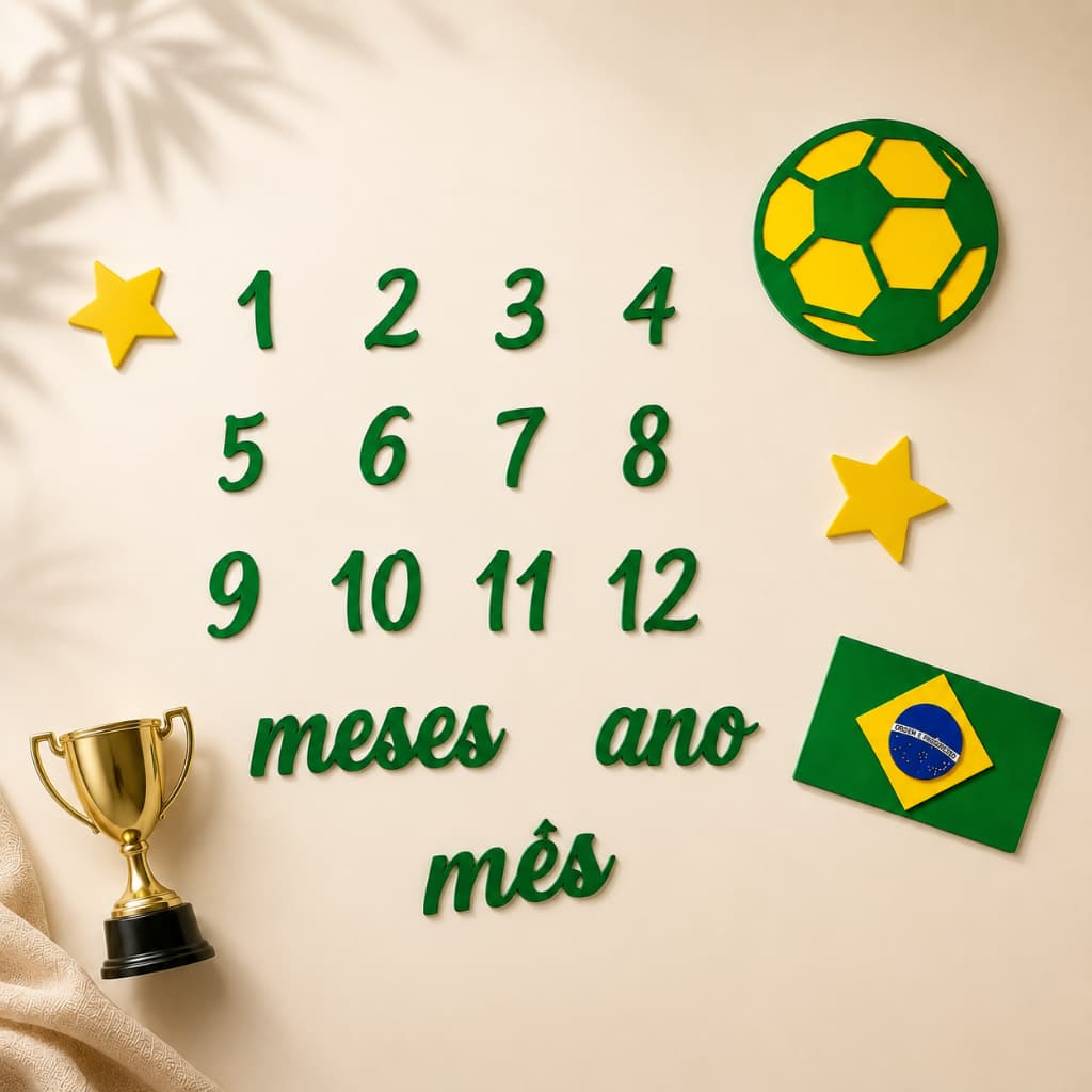 Kit Mesversário Copa do Mundo Bebê Brasil Personalizado