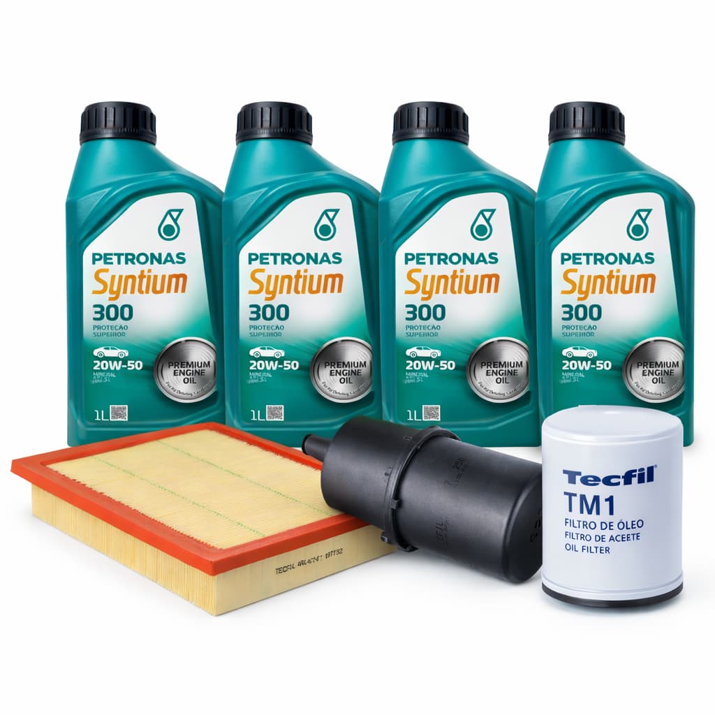 Kit Troca Óleo Fiat Uno Mille 1.0 Fiasa 90-99 Petronas + Filtros Tecfil Completo