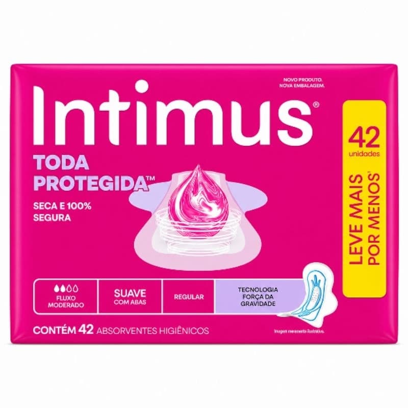 Absorvente Intimus Toda Protegida Suave Com Abas 42 Unidades