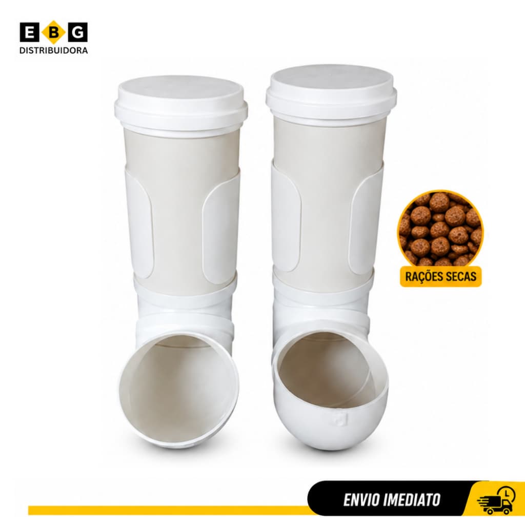 Kit Bebedouro Comedouro Automático Cachorro Gato Prático Duplo Água Ração