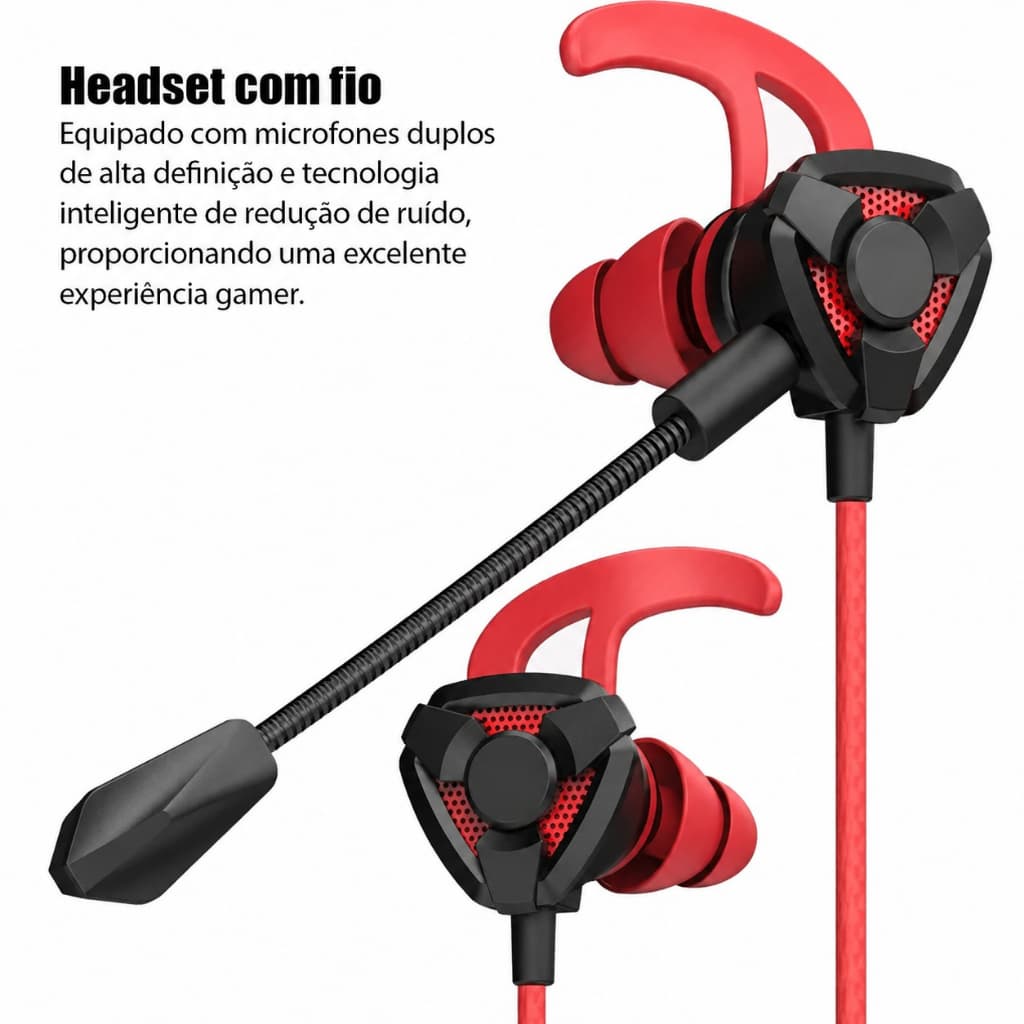 Fone de ouvido G9 - Modelo Gamer Intra Auricular Com Microfone | Conexão P2 Para Jogos