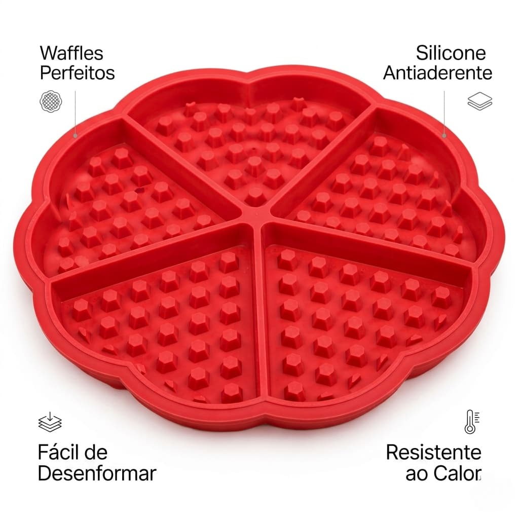 Forma de silicone waffle dividida5 partes antiaderente pratica flexível- sortida