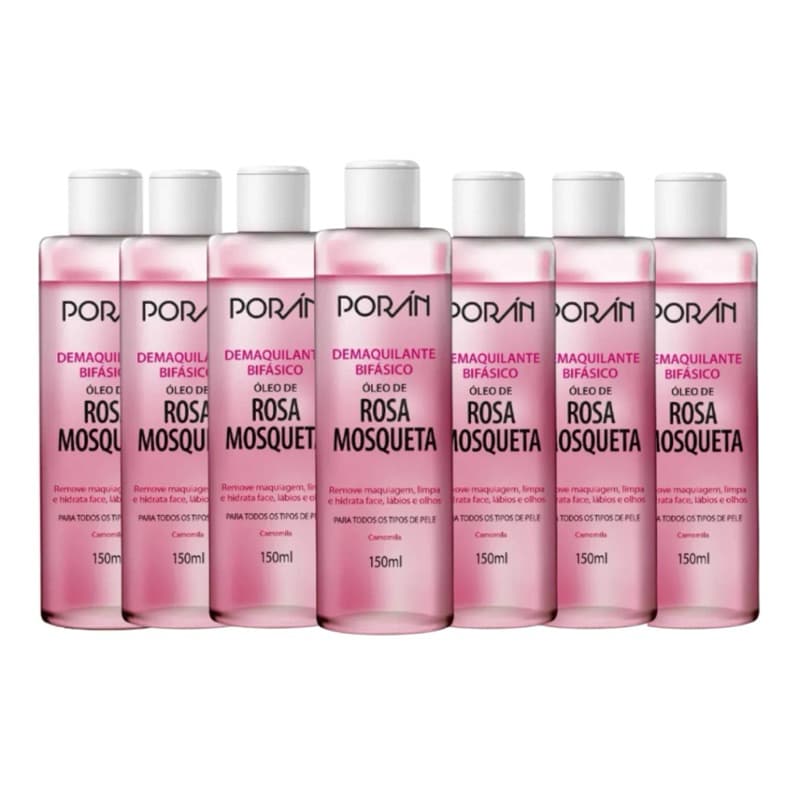 Demaquilante Bifásico Rosa Mosqueta 150ml Porán