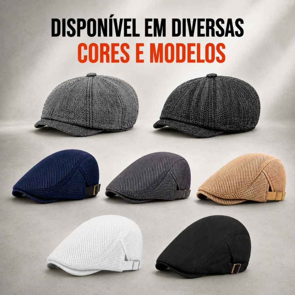Boinas Masculinas Italiana Inglesa Boné Aba Curva Casual Dia a Dia
