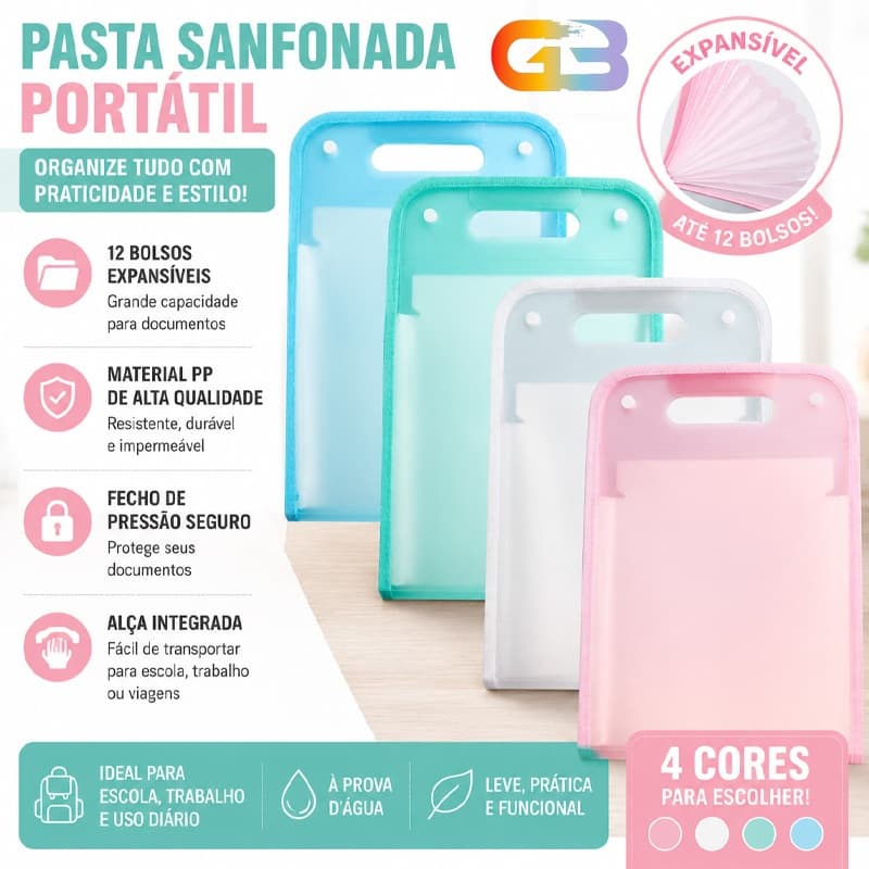 2/3/4PCS Pasta Sanfonada Com 12 Divisórias ou Pasta Prancheta Tamanho A4 Escritório Escolar 6715-1