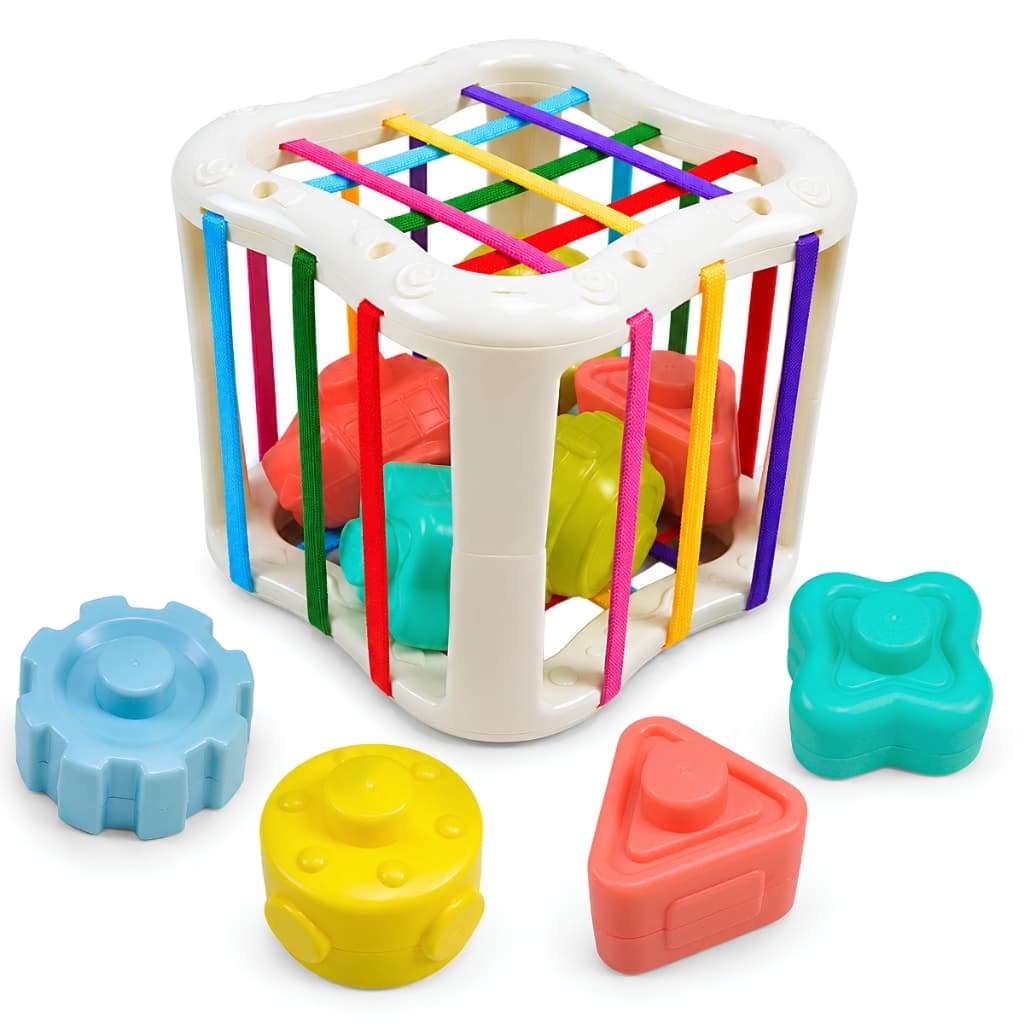 Kit Cubo Didático Sensorial Para Bebês Formas Geométricas Castela